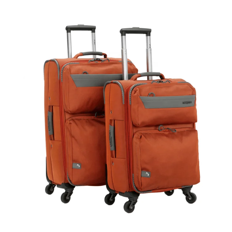 
Factory travel bags 3PCS set Double Zipper soft nylon wholesale custom travel luggage set suitcase 