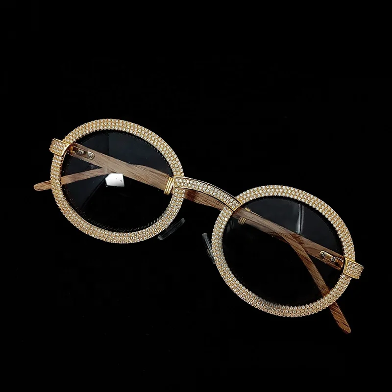 fresh item  rapper jewelry lab diamonds micro pave hip hop sunglasses cz gold iced out glasses