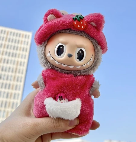 17cm Labubu Pop Mart Time For Chill Toy Cloth  labubu macaron Shirt Set Stuffed Plush Toys labubu suit only cloth