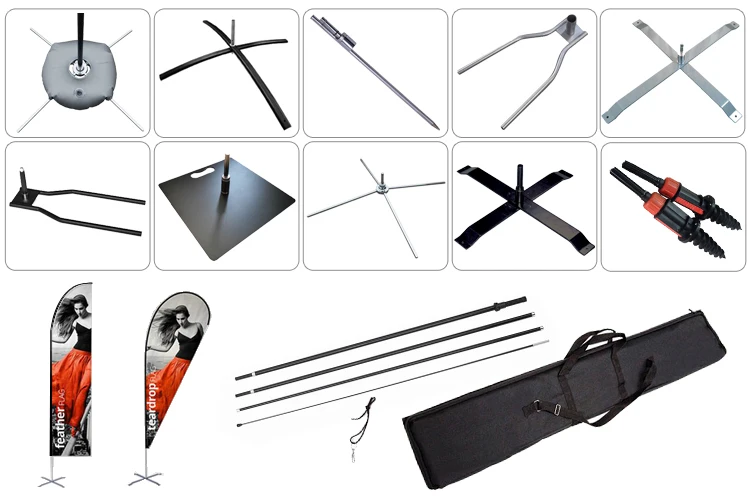 Open Notice Feather Sail Flag Reusable Outdoor Flag Stand Knife Flag for Sport Event