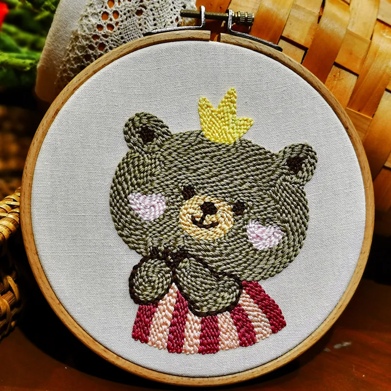 Adult DIY Craft Punch Needle Kit Easy for Adults Beginners Embroidery Hoop Instruction DIY Needle Punch Craft