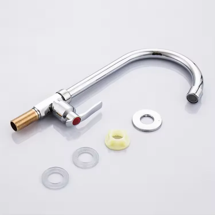 Modern Single Handle Cold Water Chrome Deck Mounted Kitchen Sink Tap Cheap Price Zinc Alloy Faucet Ceramic Valve Side Spray Type