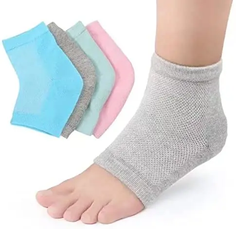 Moisturizing Silicone Gel Heel Socks for Dry Hard Cracked Skin Open Toe Recovery Socks Day Night Care