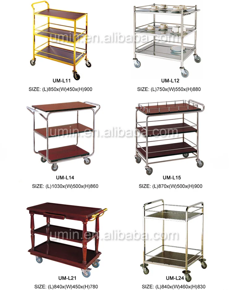 3-х уровневый древесины ликера Сервировочная Тележка