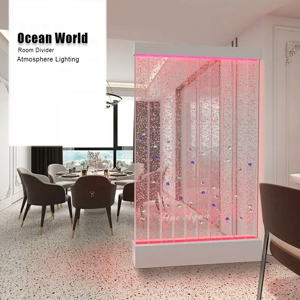 Modern Style LED Decorative Water Bubble Wall Room Divider Indool Waterfall Fountain Panel Made of Acrylic