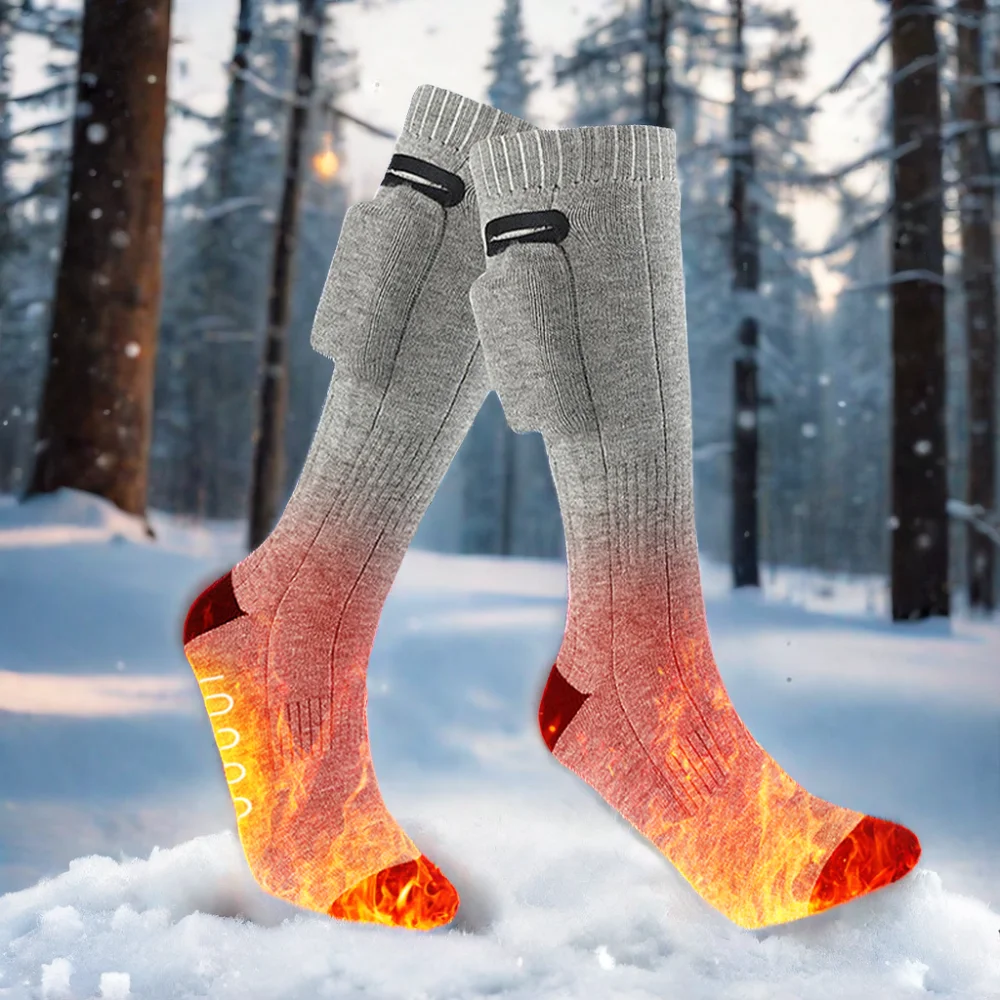 Mens outdoor research machine washable rechargeable battery powered hunting heated socks horse riding chaussettes chauffantes