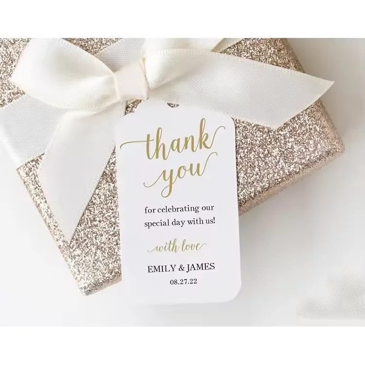 Flying Tags Aluminum Foil Clothing Labels Custom Logo White Hang Tags Gold Foil Hot Stamping Hang Tags For Jeans And Clothing