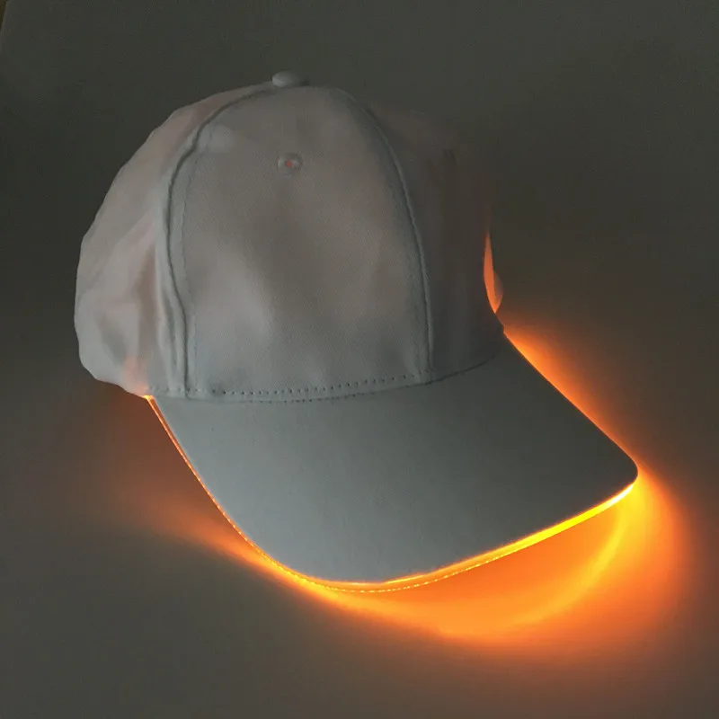 hot sale custom design patent fiber optic LED Light flashing caps outdoor sports LED baseball Cap