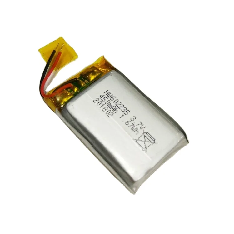 Customized 3.7v li-ion polymer battery 450mAh rechargeable lithium polymer batteries for smart watch