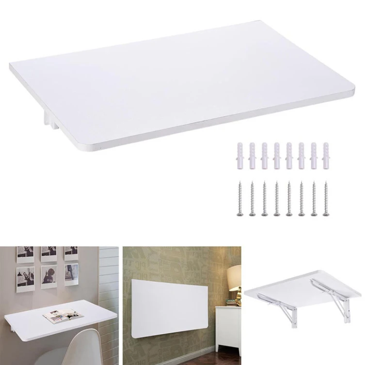 24 Years Factory Direct White Wall Mounted Drop-Leaf Folding Desk Floating Table for Small Space Saving Home