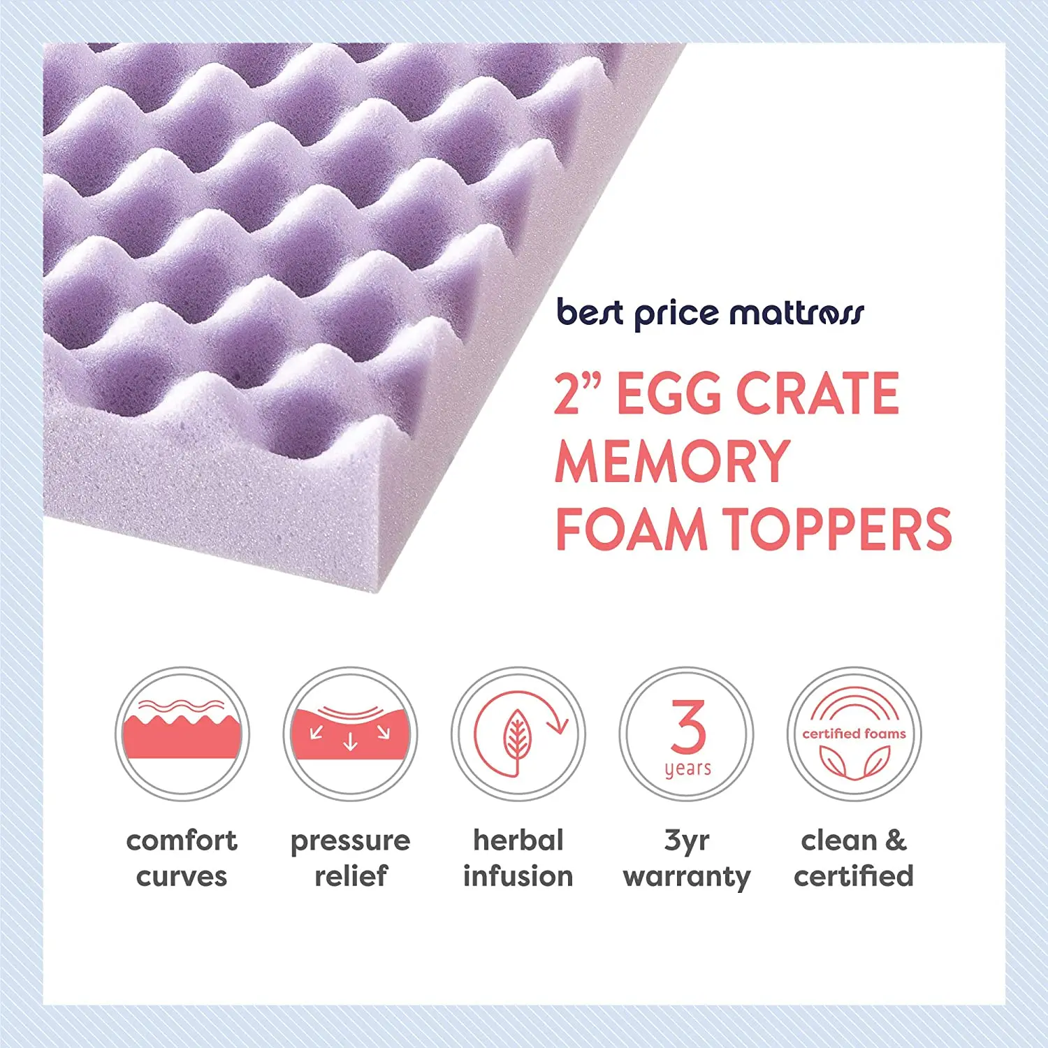 Wholesale 2 Inch Twin Memory Foam Mattress Topper Single Topper Ventilated Gel Foam Mattress Pad