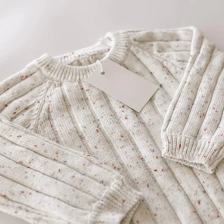 2023 wholesale organic cotton sprinkle wide ribbed baby knitted bodysuit onesie clothes for newborn