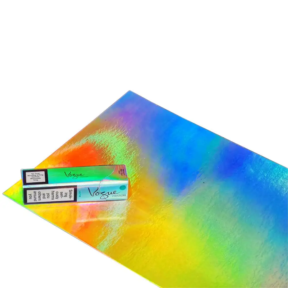 PET metallized metallic holographic paper/paperboard for printing and packaging