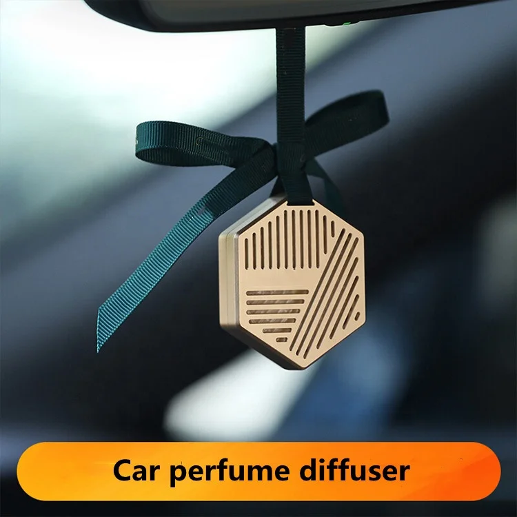 Long-Lasting Lemon Scented Aluminum Alloy Air Freshener Luxury Car Aroma Diffuser Wardrobe Perfume Pendant Hanging Device