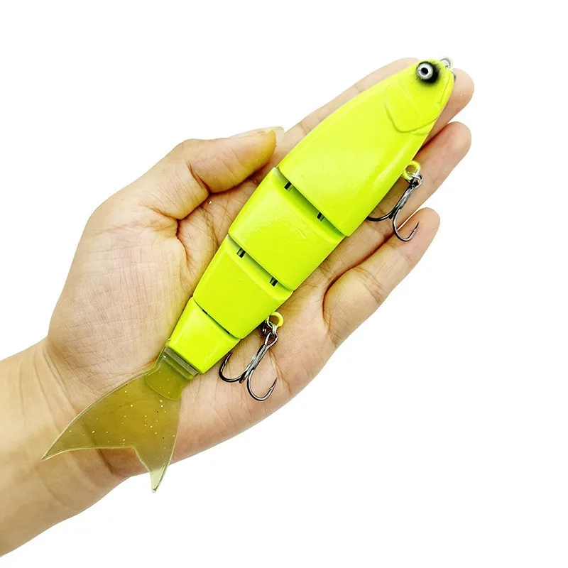 New Arrival 4 Jointed Fishing Lures 18cm 53g  Sinking Swimbait  With Rubber Tail For Trout Bass Fishing