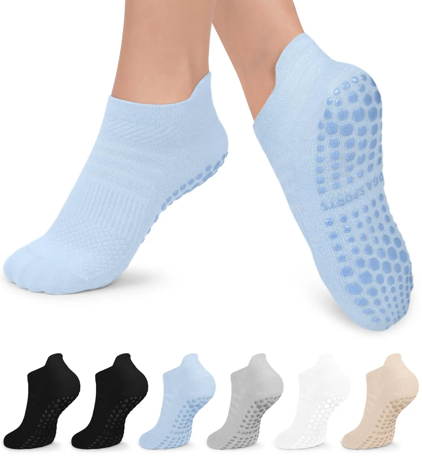 Non-Slip Grips Men Women Yoga socks Colorful Cotton Anti Slip Silicone Gym Pilates Ballet Sport Dance Low Cut Socks