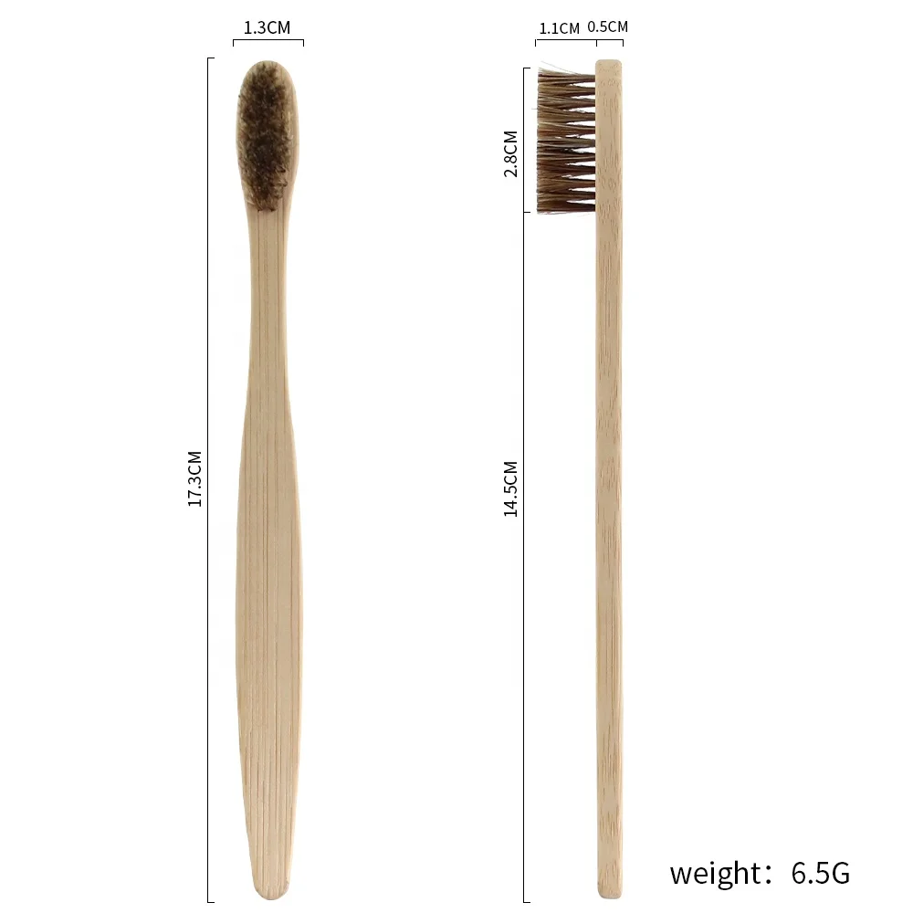 Wholesale 100 % Healthy Eco Organic Charcoal Boar Bristle Flat bamboo toothbrush with BPA free