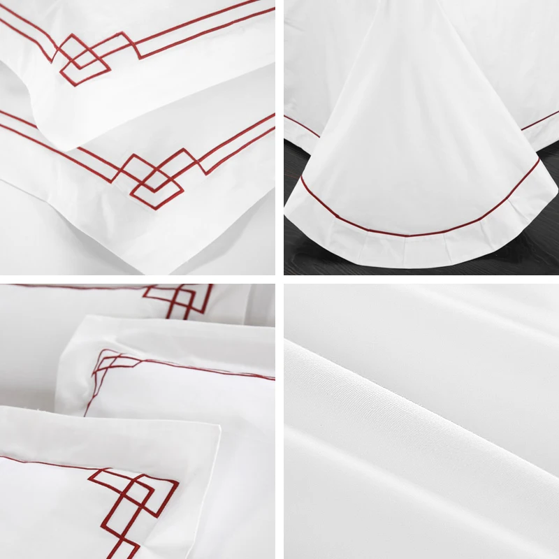 wholesale hotel white 100%  egyptian cotton fabric bed sheets sets  bedding  sheet set   luxury  king size