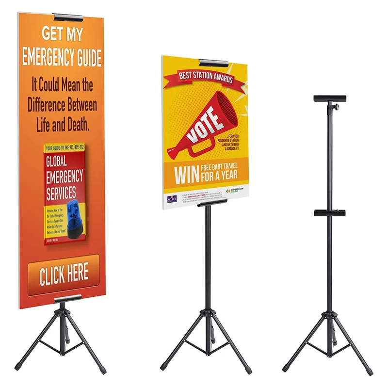 Custom Pvc Board Adjustable Menu Sign Holder Retail Store Signs Tripod Poster Stand