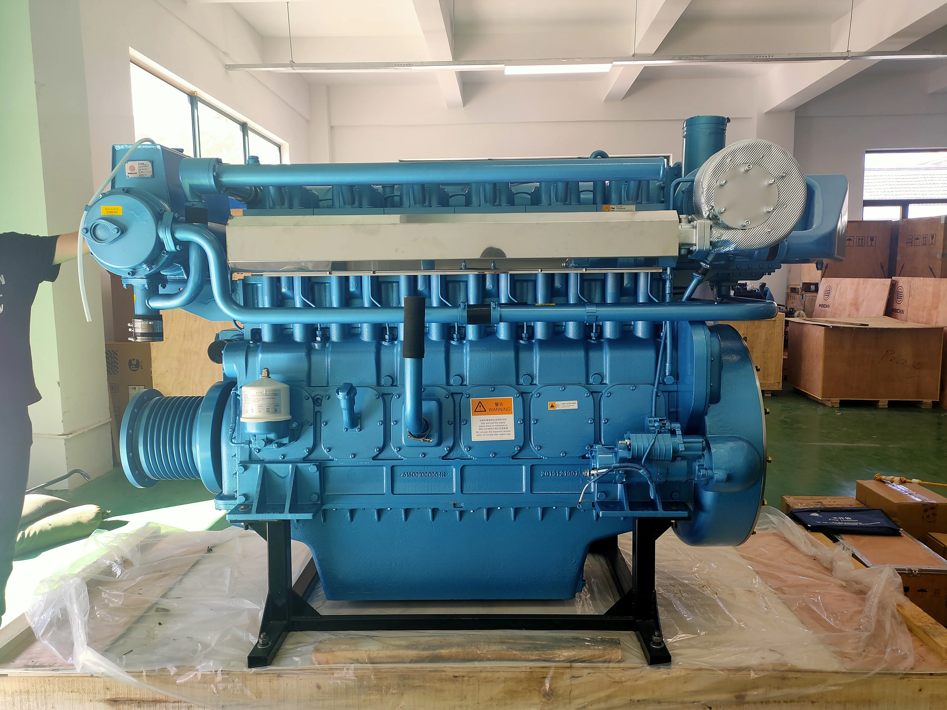 High quality water cooled turbocharged Chinese Weichai X6170ZC350-1 diesel marine engine 4 stroke