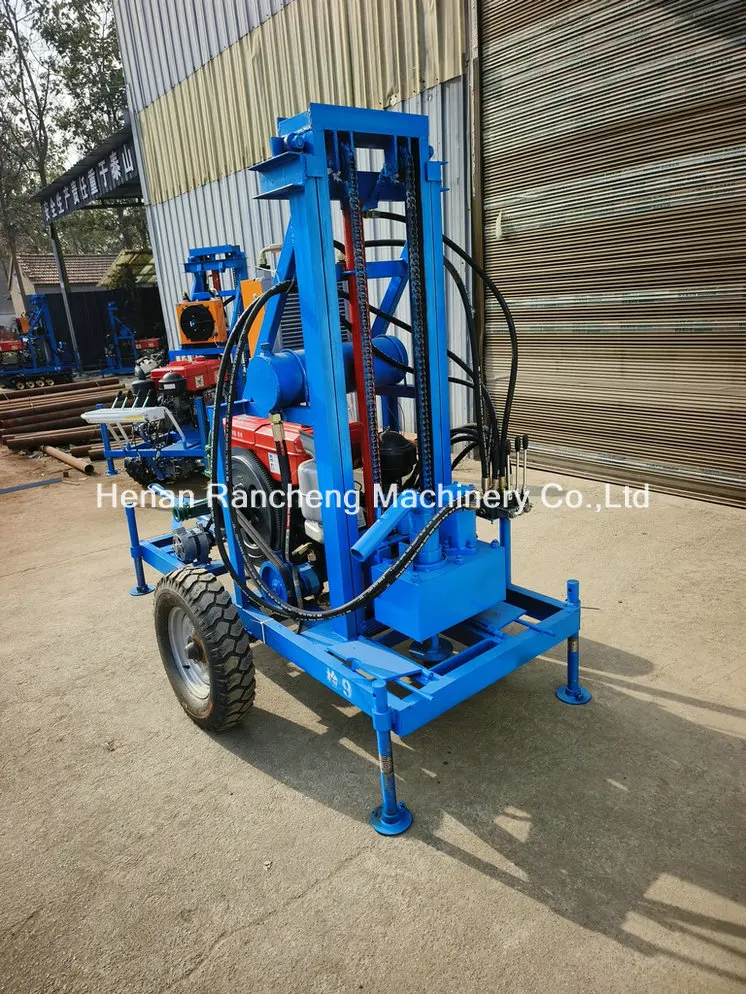 Top Selling Water Well Drilling Machine in China RCS200P Reaching Depths of 150M with Two Wheels at an Attractive Price
