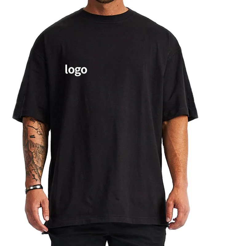 100%Cotton Plain Blank Vintage Drop Shoulder T-shirts Custom Logo Mens Oversized TShirts