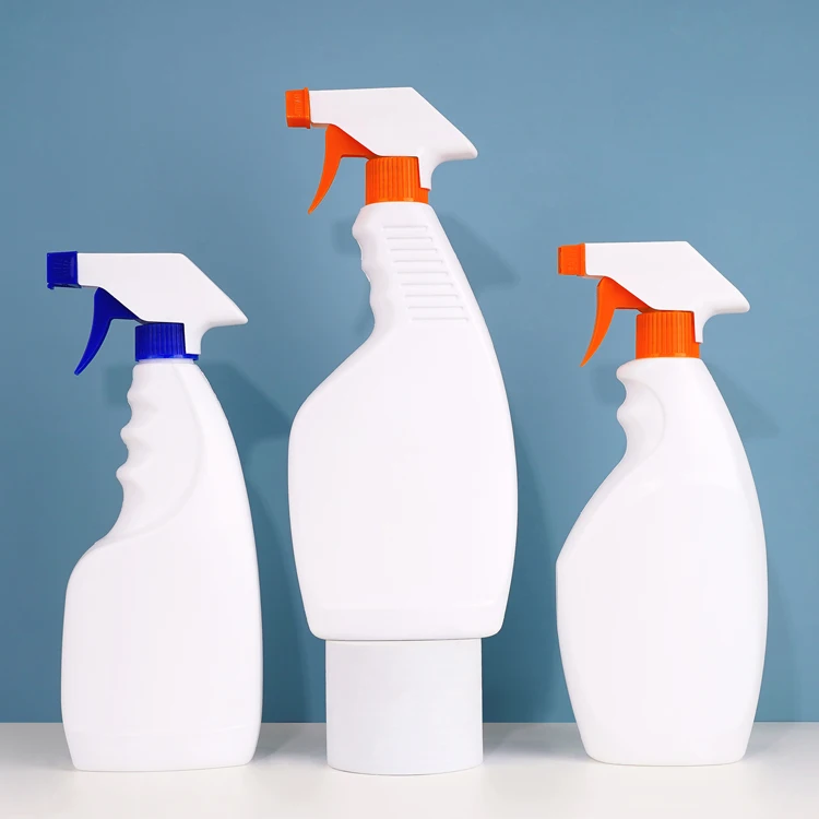 Wholesale 500ml White Detergent Bottle HDPE Cleanser Trigger Spray Bottle Plastic Pump Chemical Trigger Sprayer Bottle