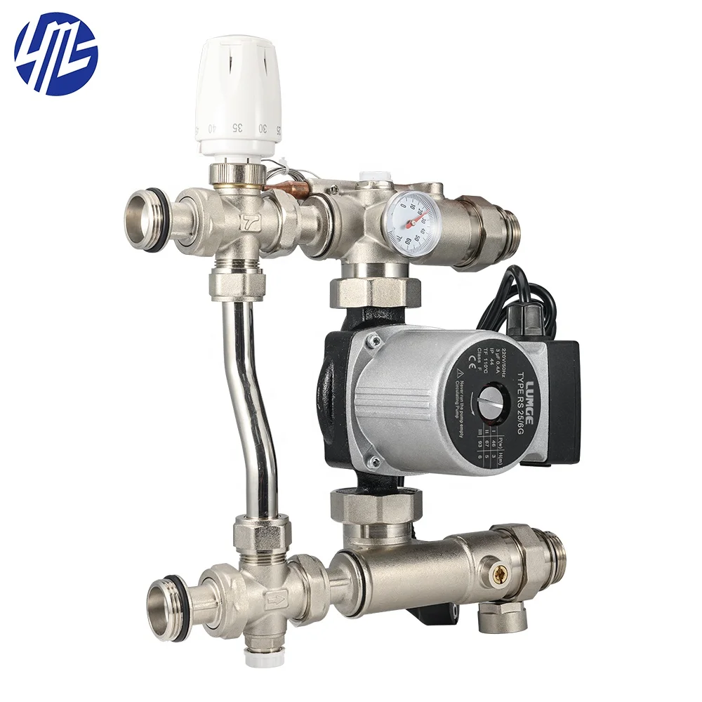 Floor Heating Water Mixing System Compact Thermostatic Mixing Control Set