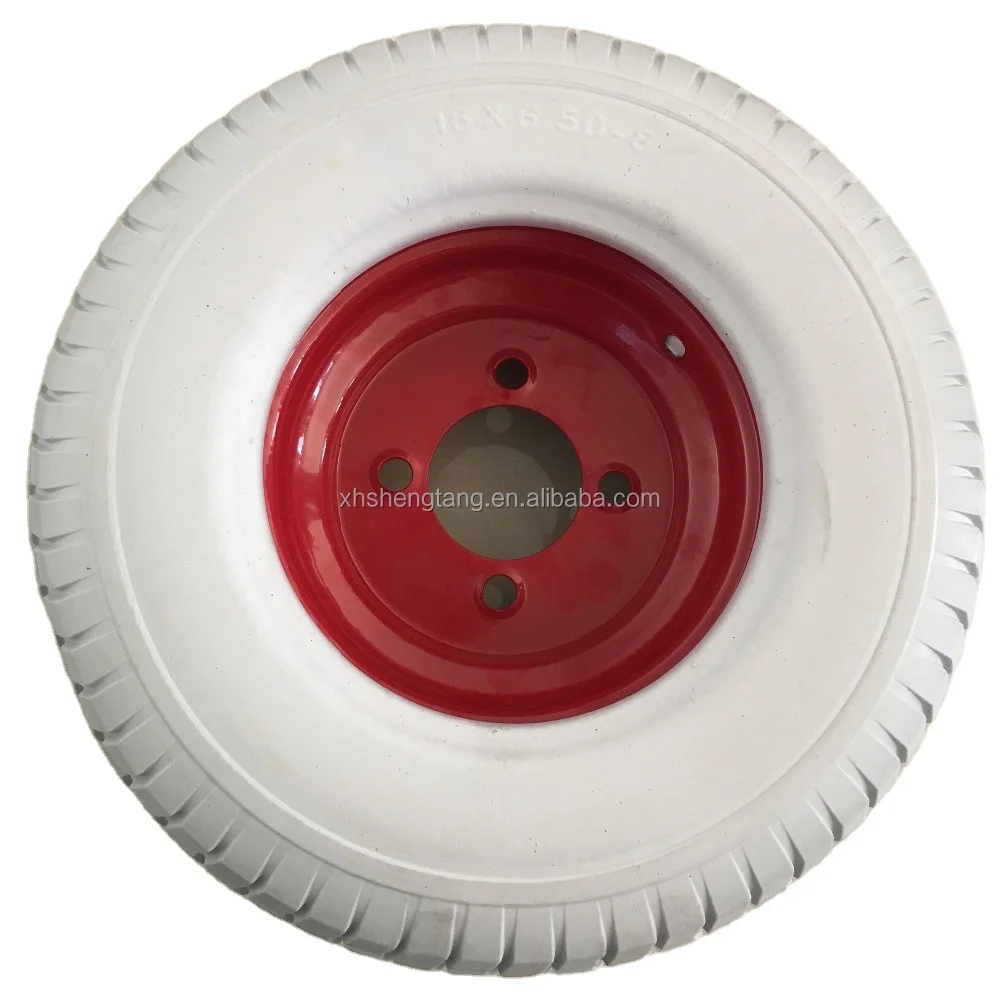 16x6.50-8 Solid Polyurethane PU Rubber Tyre Foam Filled Wheels