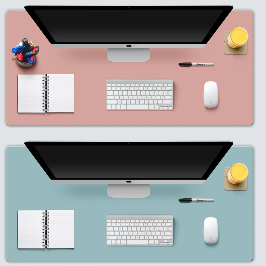 Wholesale desk mat keyboard mouse pad desktop computer mat leather gaming mouse pad with brand logo