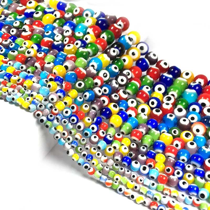 diy candy color glass eye round beads beaded accessories bracelet necklace beads for jewelry making