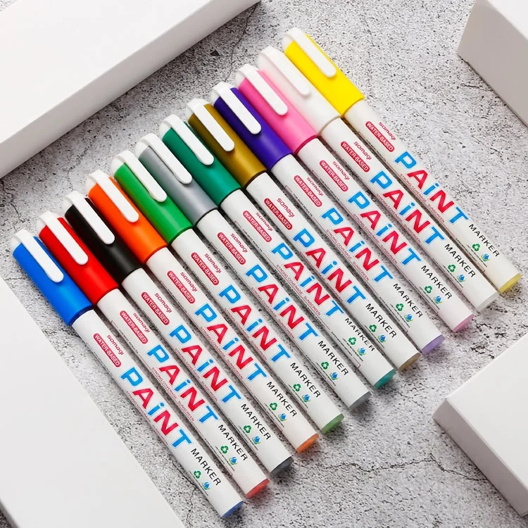 Factory supplier 12 colors 6mm nib custom water based paint marker munhwa pen set