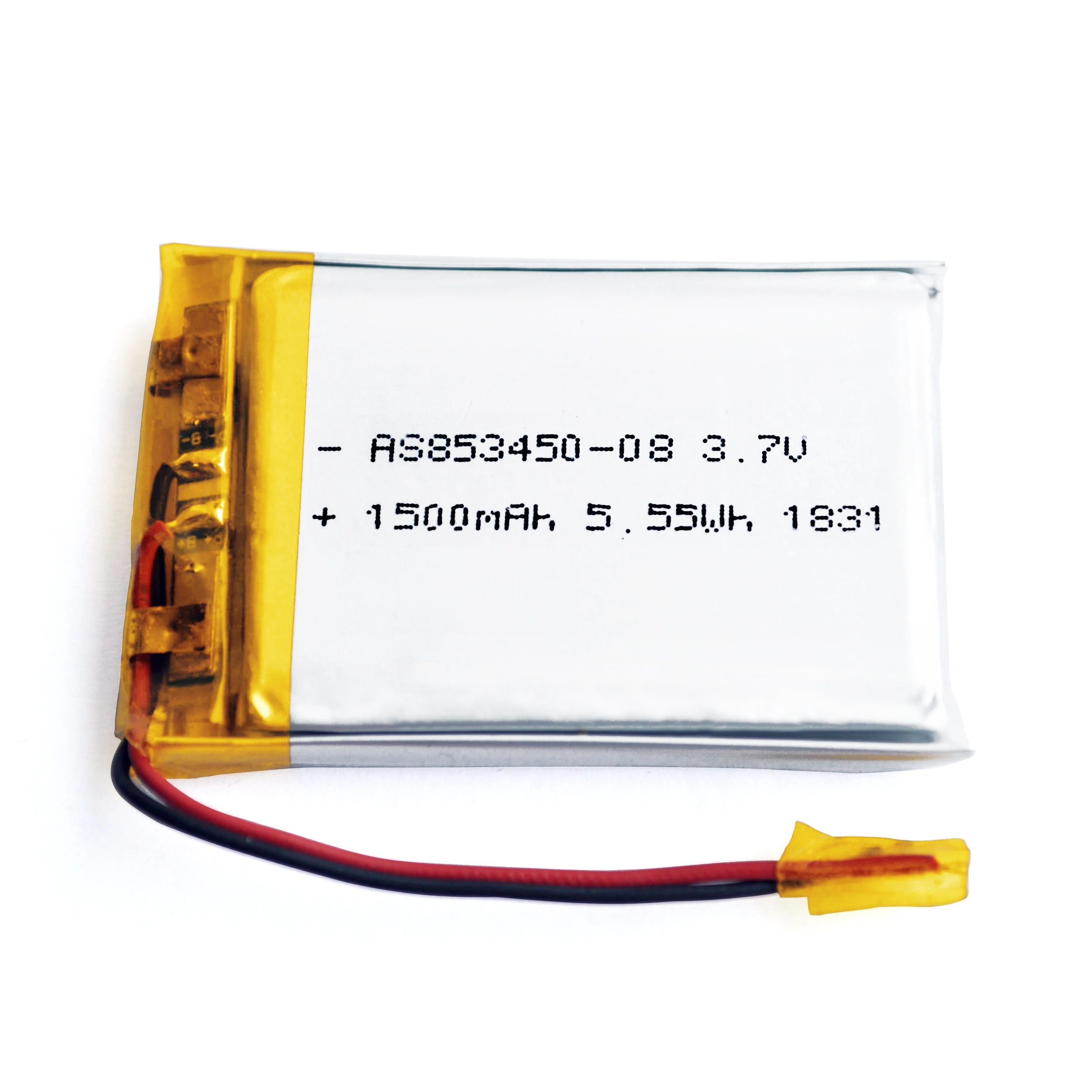OEM/ODM 3.7V 853450 1500mAh Lithium Polymer Lipo Battery for Versatile Applications with UL1642,CB(17),UN38.3,CE