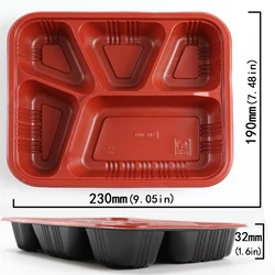 wholesale blister disposable food containers 5 compartment plastic takeaway meal prep container PP bento lunch box