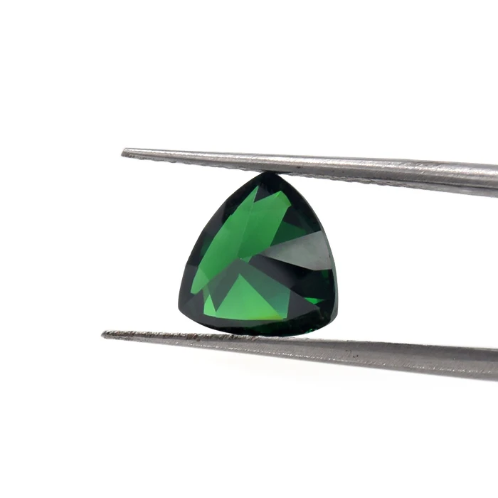 Synthetic Cubic Zirconia Supplier Factory Offers Dark Green Trillion Cut Loose Zircon Gems Stone For Jewelry