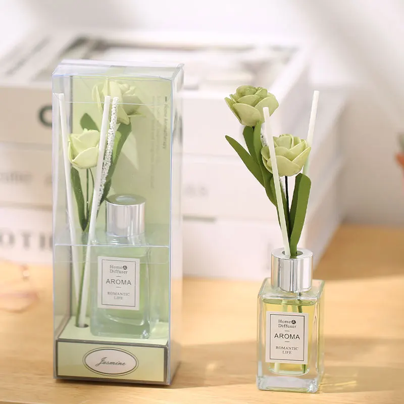 OEM Home Fragrance Luxury Glass Oil Stick Aroma Reed Diffuser with Package Box