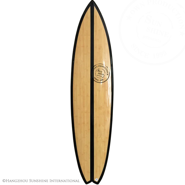 Wood Veneer Epoxy Surfboards Made in China Wooden Fish Tail Surf Board