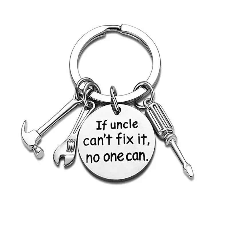 Different Shape Dad Gifts Metal Keychain engraved Stainless Steel Personalised Customized Metal key chains
