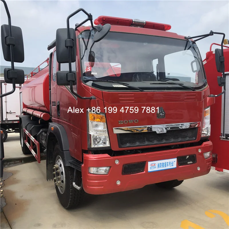 4x2 7cbm RHD LHD Sinotruck water tanker fire fighting truck