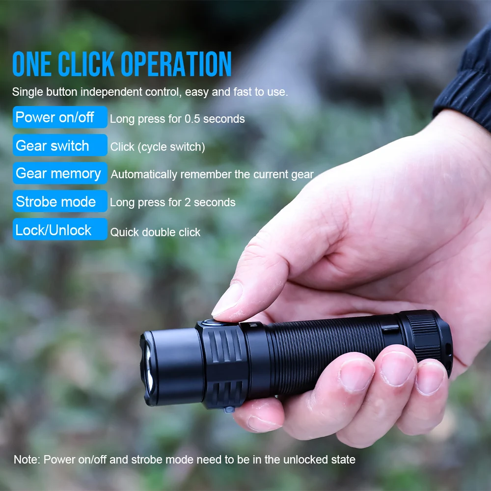 High Powered TrustFire MT22 2250LM EDC Maglite Flashlight 18650 USB C Portable Worklight