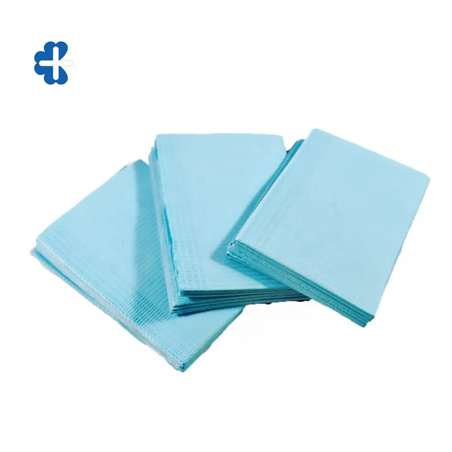 Manufacture Blue Color Hot Sale Consumable Disposable Waterproof Dental Bibs
