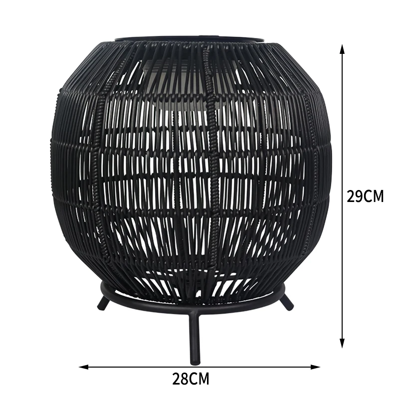 Outdoor garden lantern rechargeable led solar portable woven camping lamps