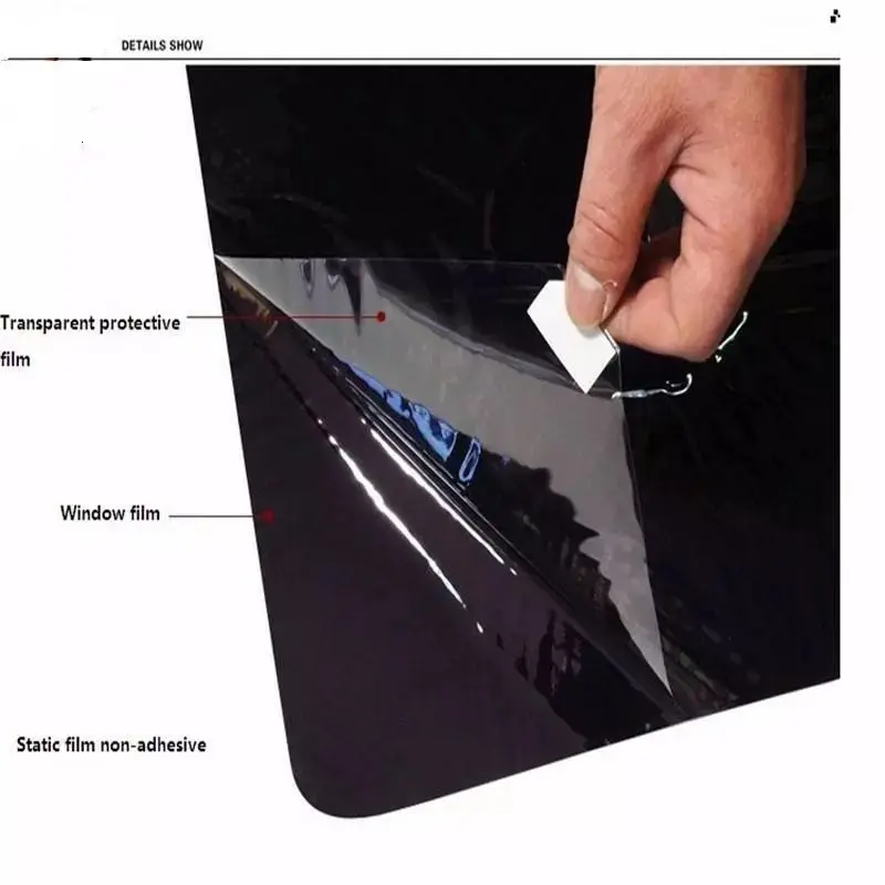 Anti Static Tempered Film Pet  Screen Protector Privacy Blackout Film Window Black Cover Cling  Film Manufacturer China