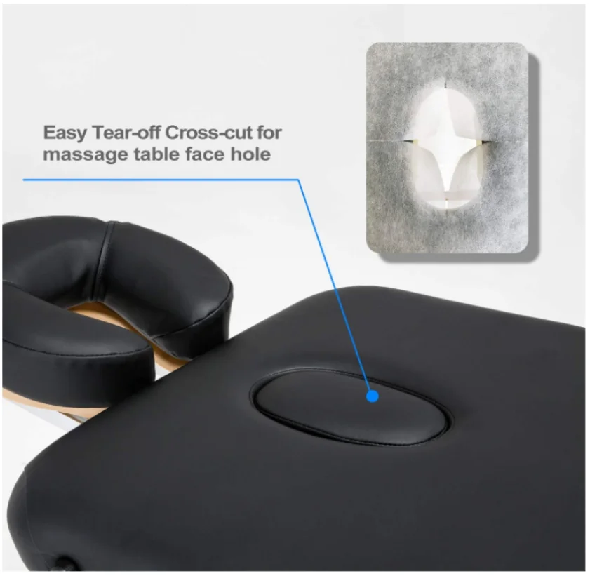 Disposable sheets for massage table with face hole, Cross line bed sheets roll