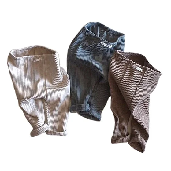 Autumn Baby Girl Legging Cotton Baby Boys Ribbed  Striped Kids Pants Children Casual Leggings