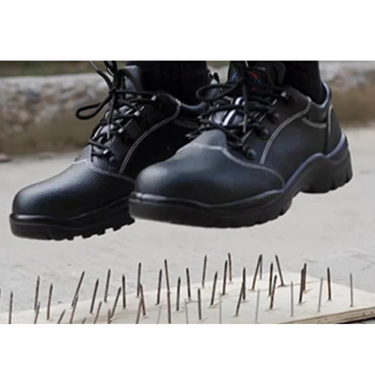 Good insulation low price pu black color safety shoes for men work man leather safety construction shoes