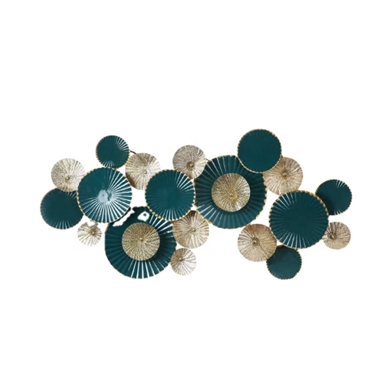 
European style creative living room wall combination round three-dimensional iron handicrafts 