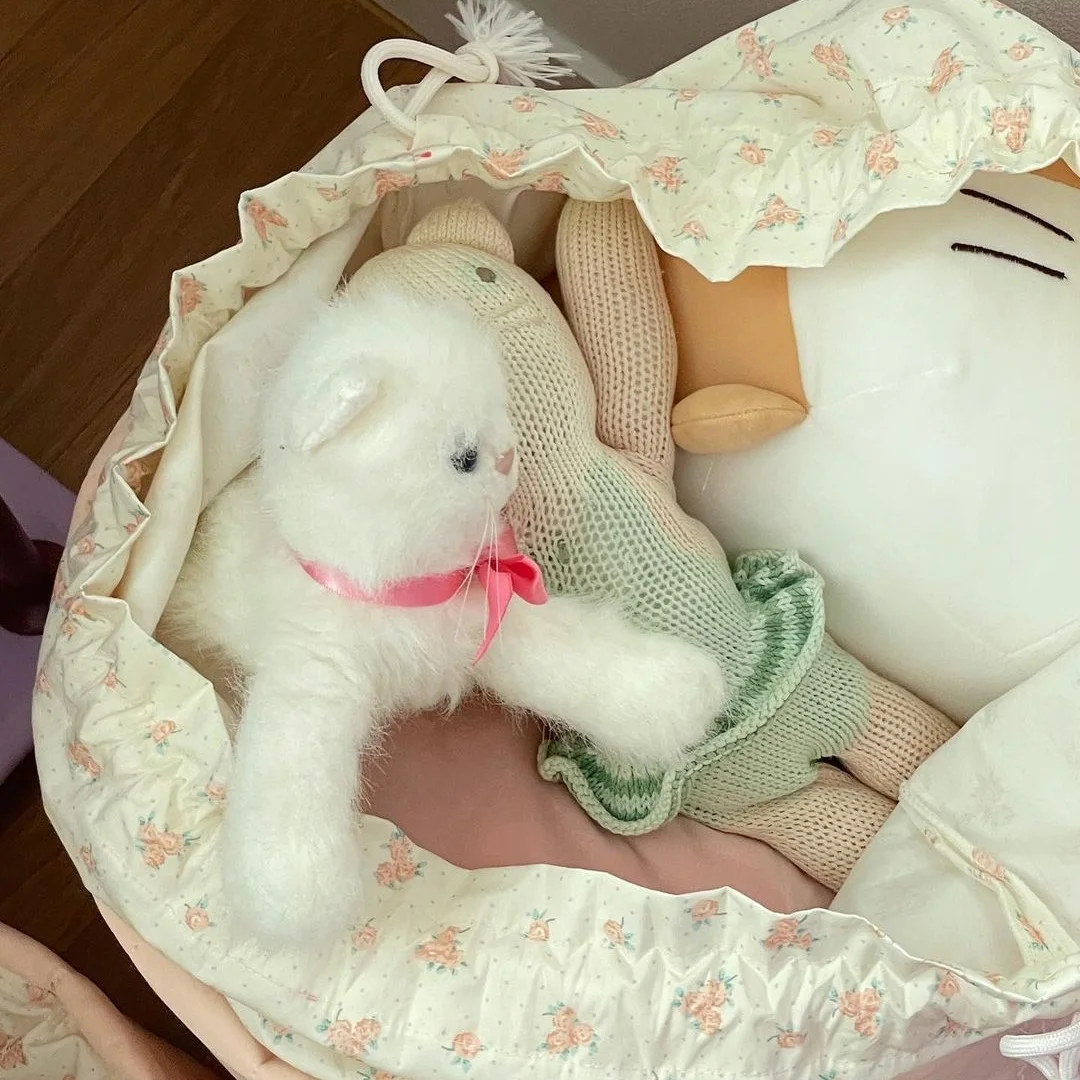 Canvas Foldable Cotton Rope basket weaving with yarn Storage Baskets Toy Organizer