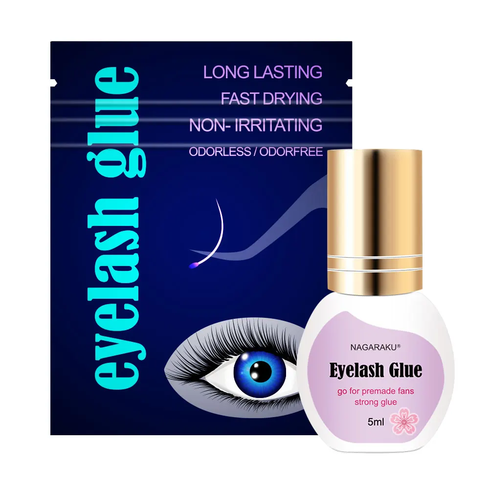 
NAGARAKU Eyelash extension glue 1s Premade Fans Strong Fast Dry Lash Adhesive For Russian Volume Eyelash Fans Making Glue 