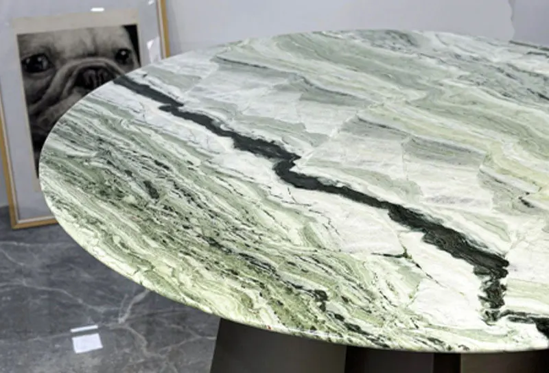HZX Italian natural marble modern simple home round table high-end luxury round green jade luxury stone table Dinning Table